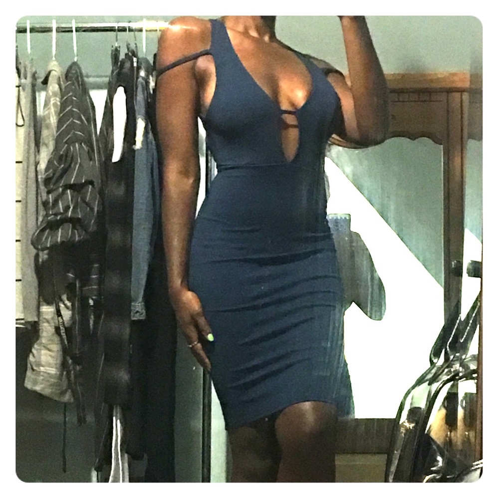 Teal midi dress